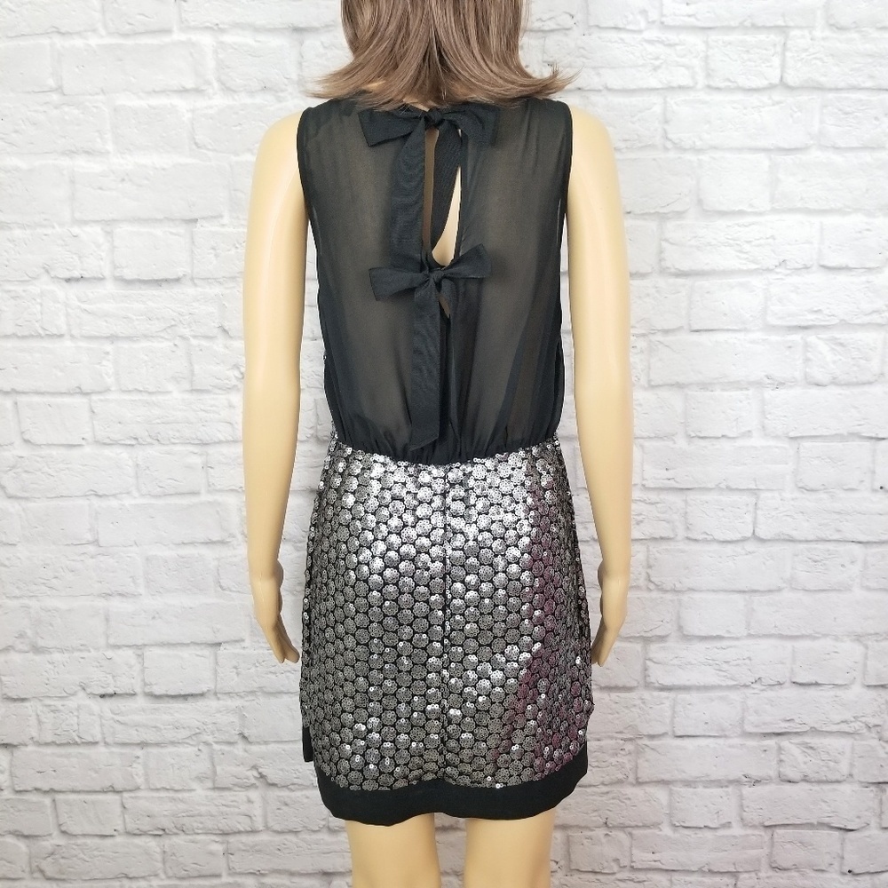 Victoria's Secret black silver sequined sheer back mini dress women's size XS - Picture 6 of 10